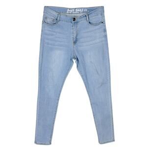 Just Jeans Light Blue Stretchy Skinny Jeans Size 11/12 High Rise Cotton Blend